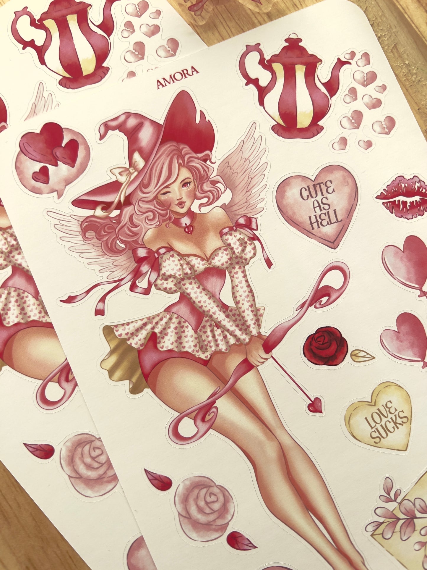 Amora sticker sheet
