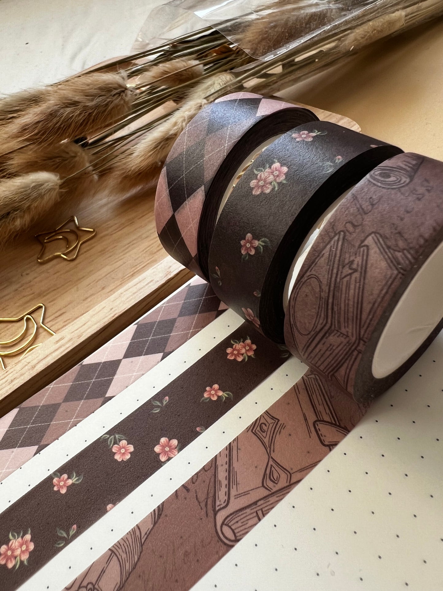 Set of three washi tapes “Hexes & Hugs Bookshop”