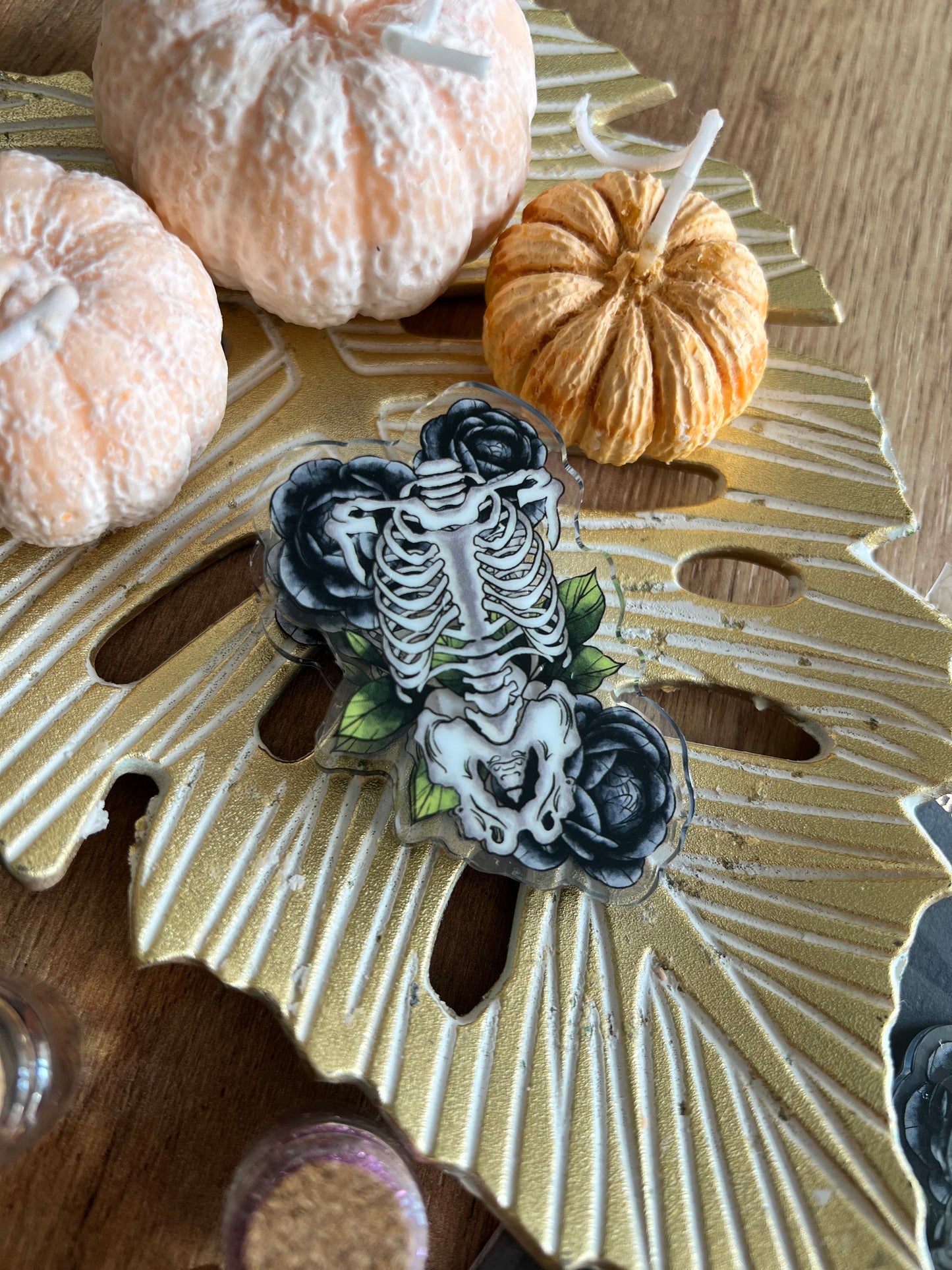 Binder Clip Peonies & Bones