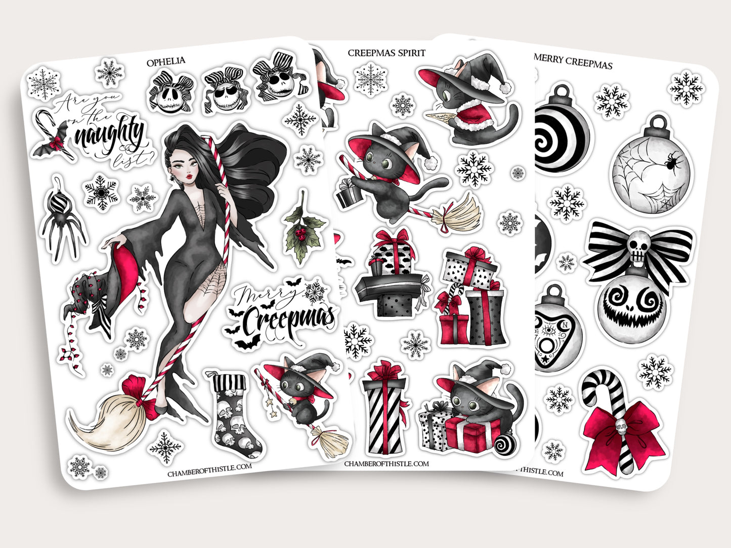 Creepmas Witch mini sticker collection