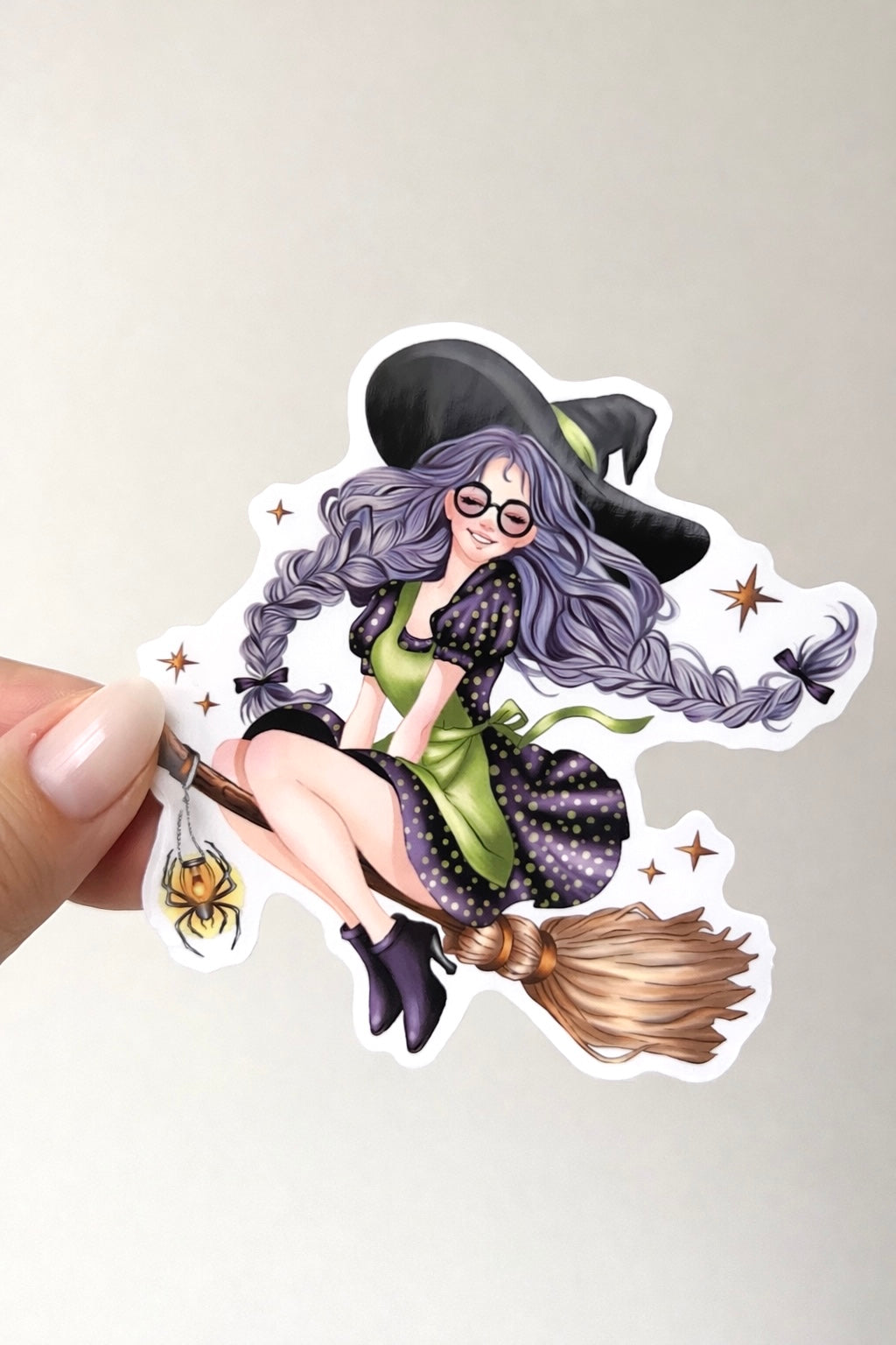 Witch on the broom (transparent)