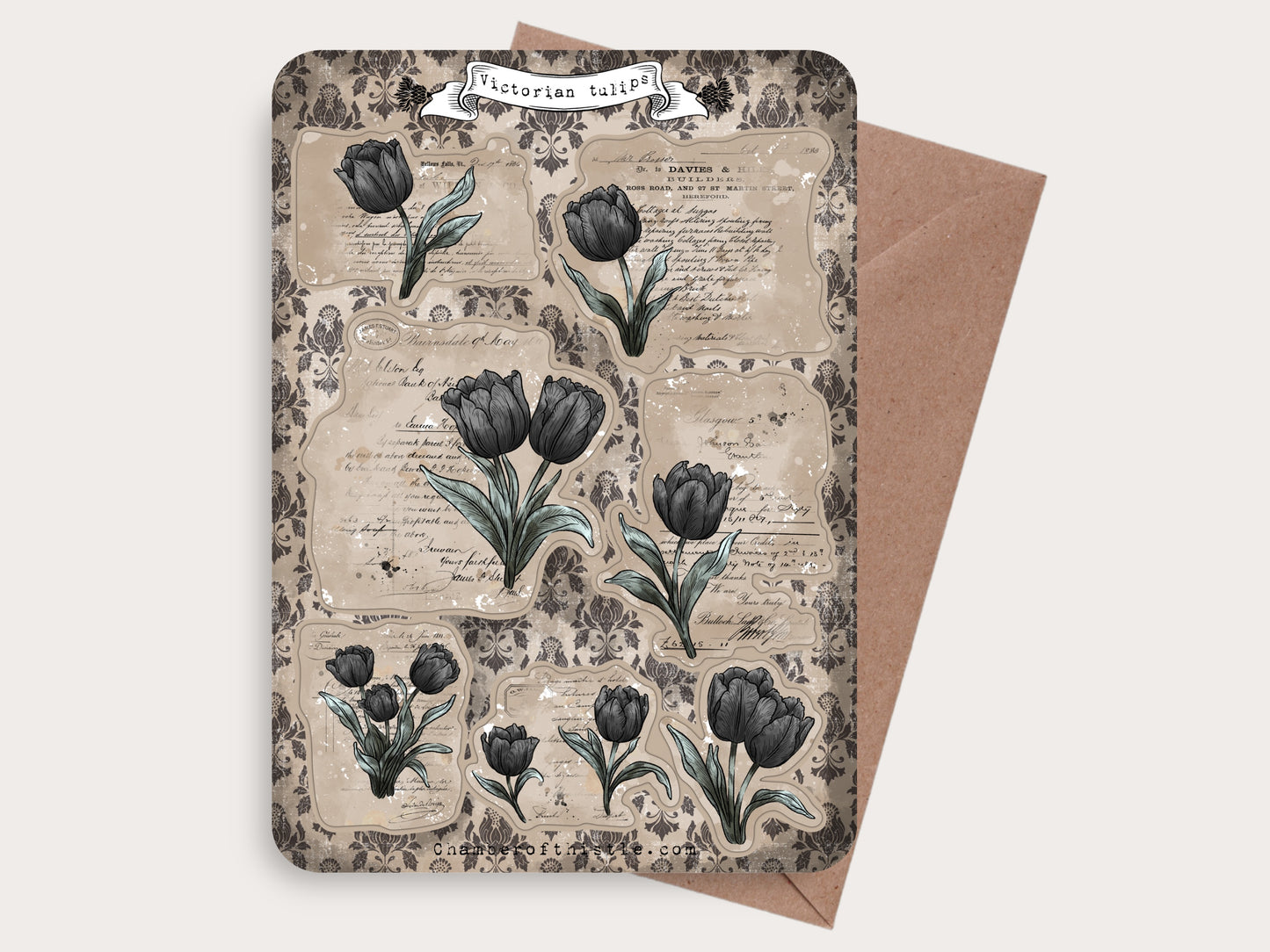 Victorian tulips sticker sheet
