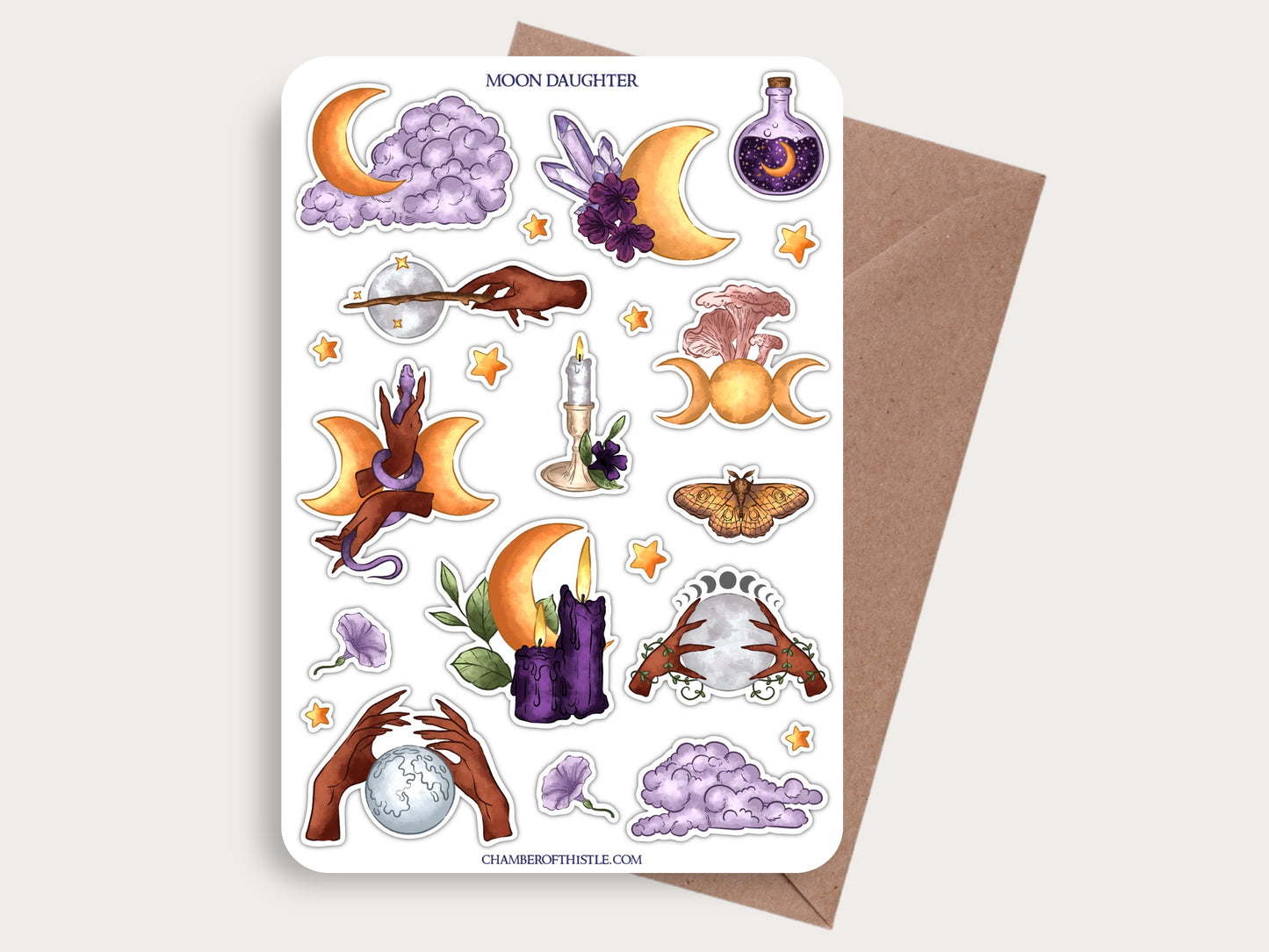 Moon daughter sticker sheet