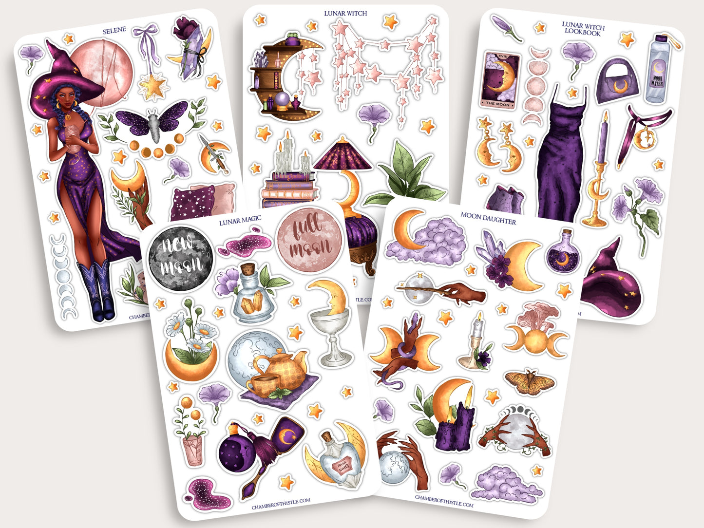 Lunar Witch sticker collection