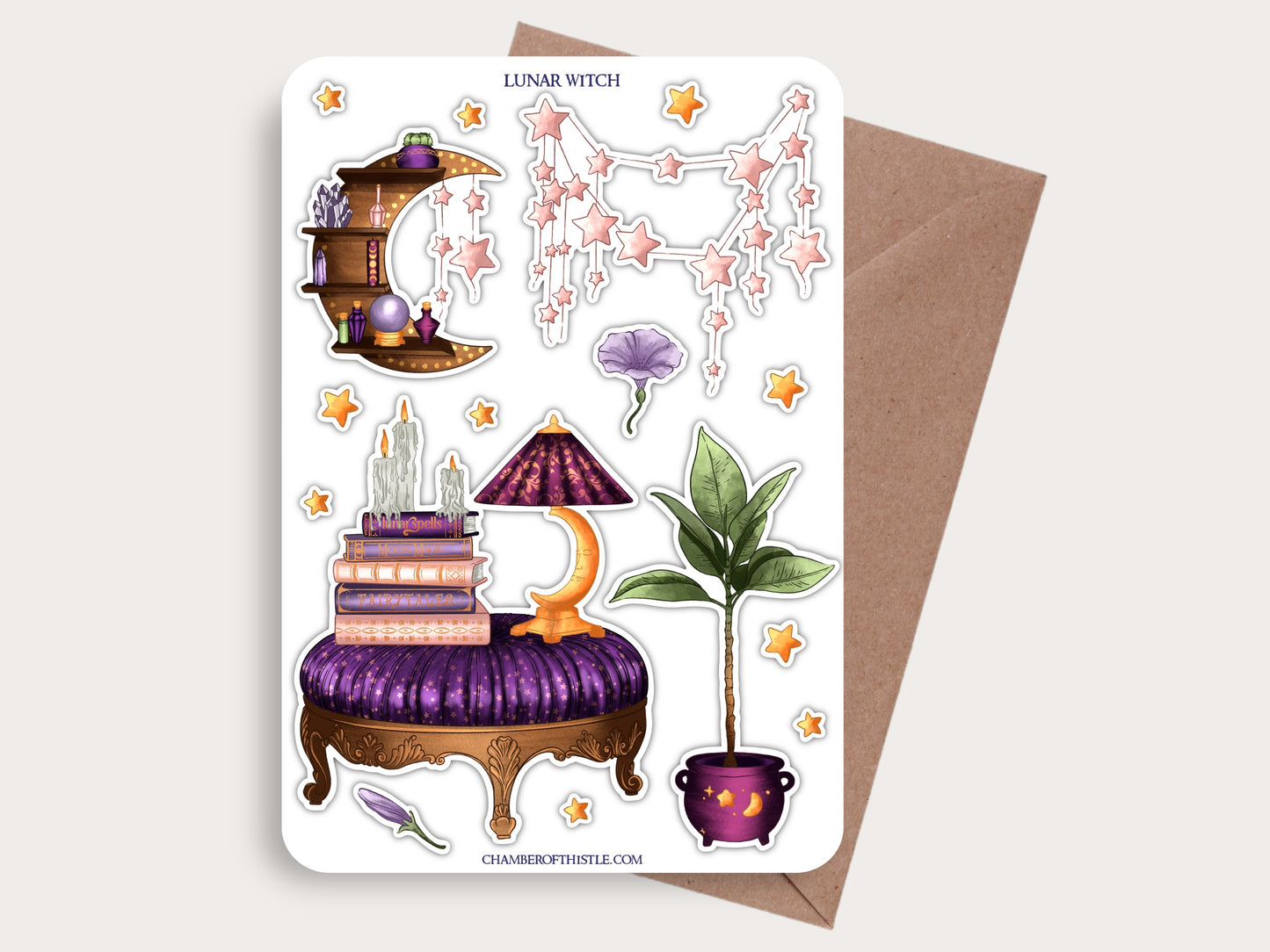 Lunar witch sticker sheet