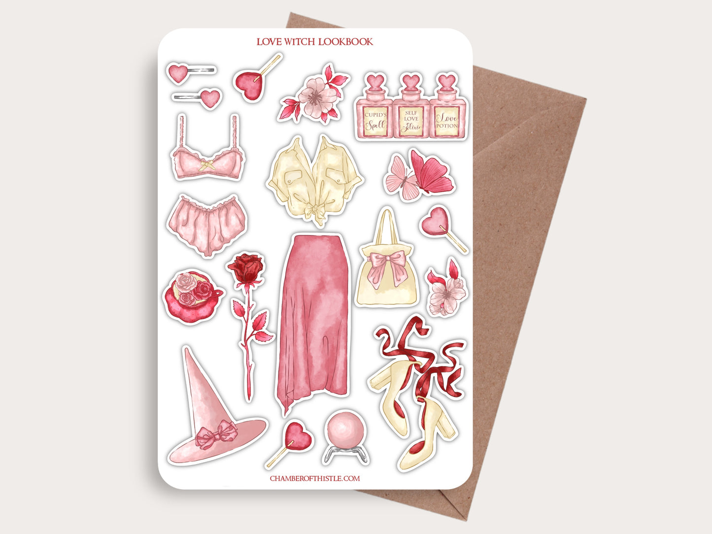 Love witch lookbook sticker sheet