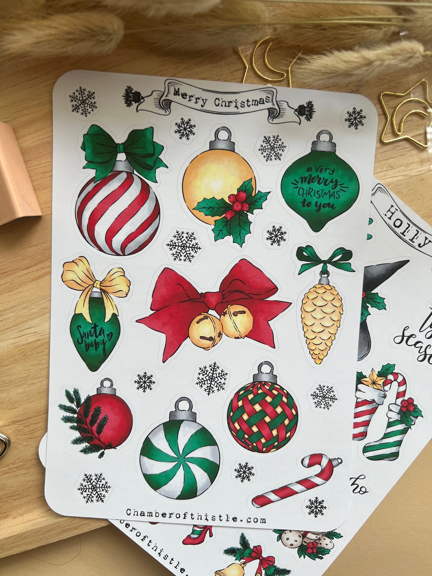 Merry Christmas sticker sheet set