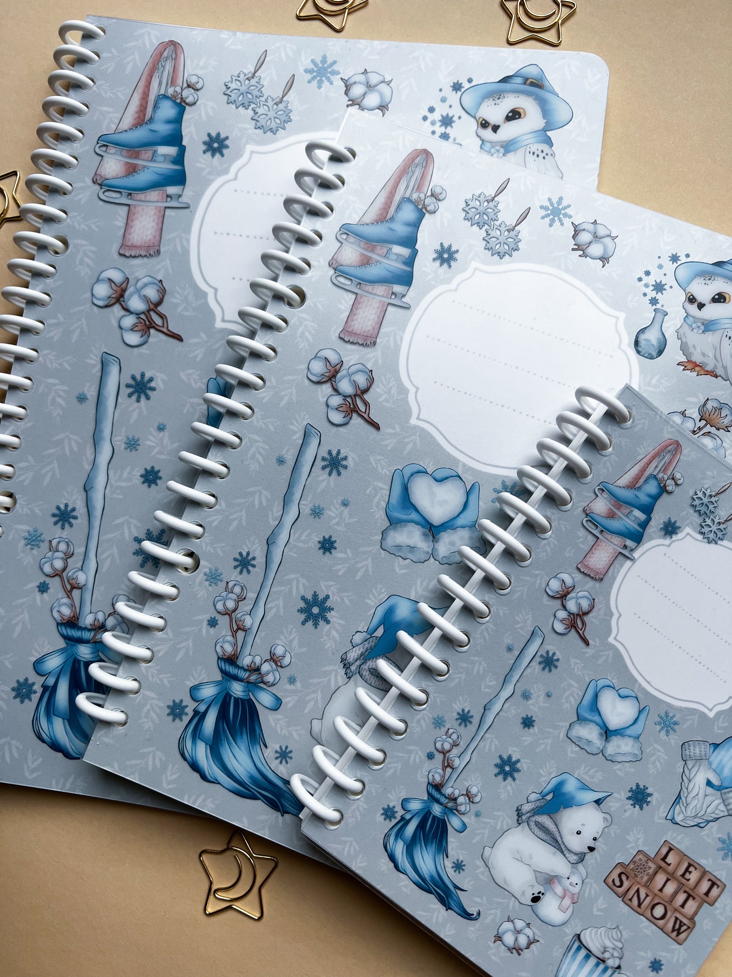 “Snowspell witch” smart ring binder notebook