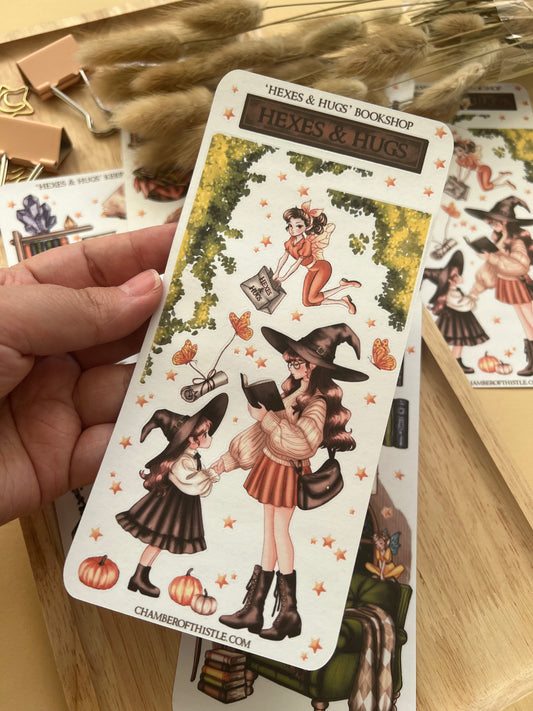 “Hexes & Hugs bookshop” Set of three sticker sheets