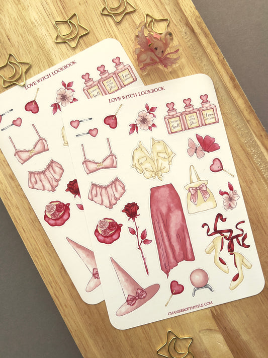 Love witch lookbook sticker sheet