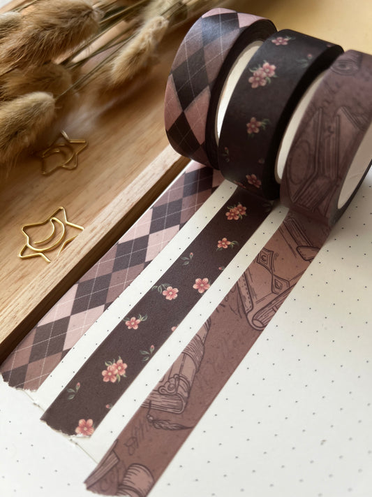 Set of three washi tapes “Hexes & Hugs Bookshop”