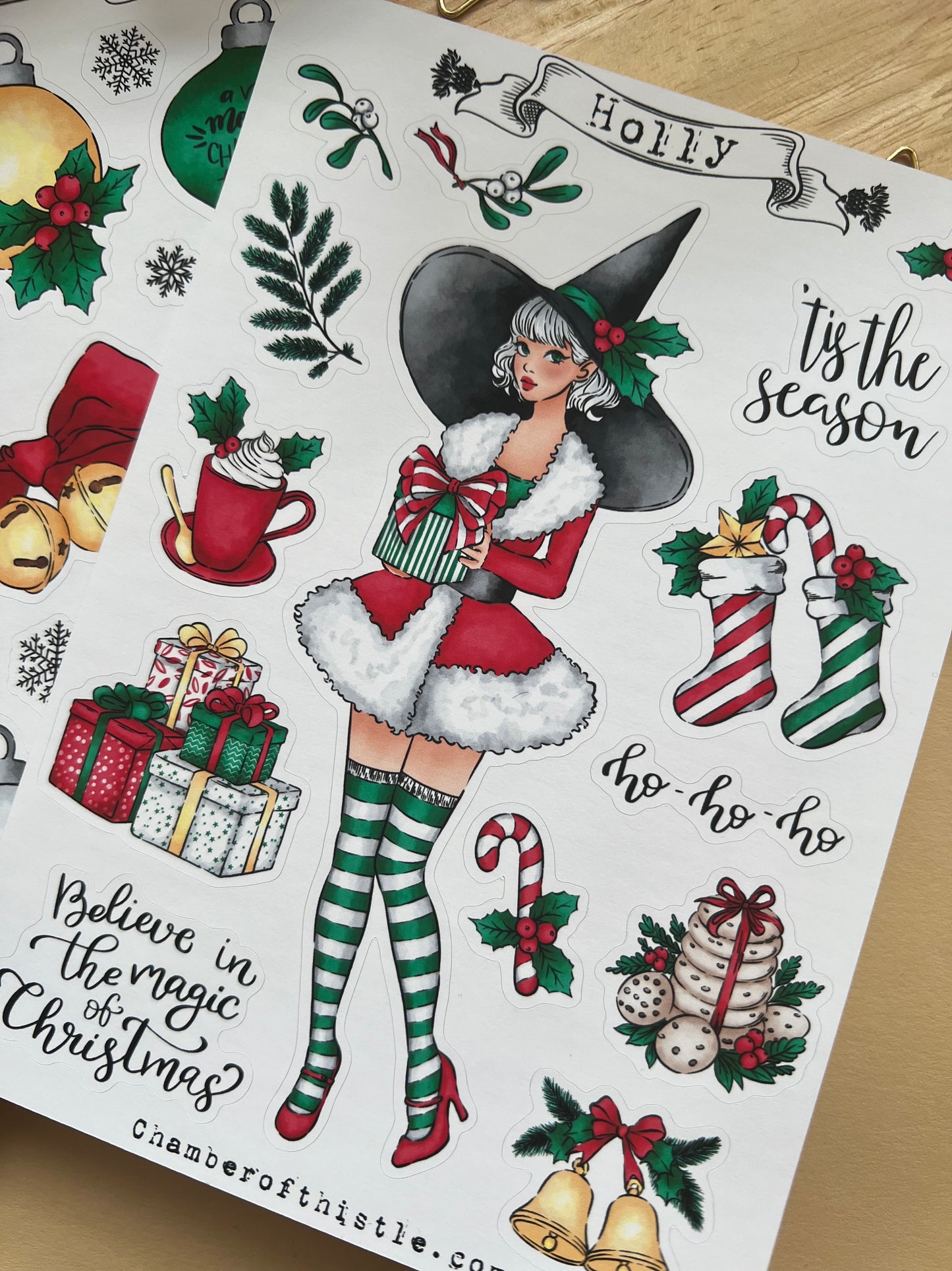 Merry Christmas sticker sheet set