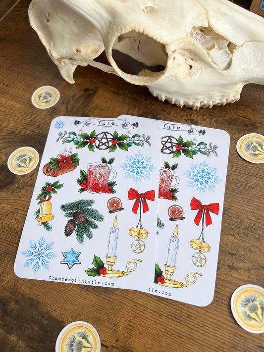 Yule-Aufkleberblatt
