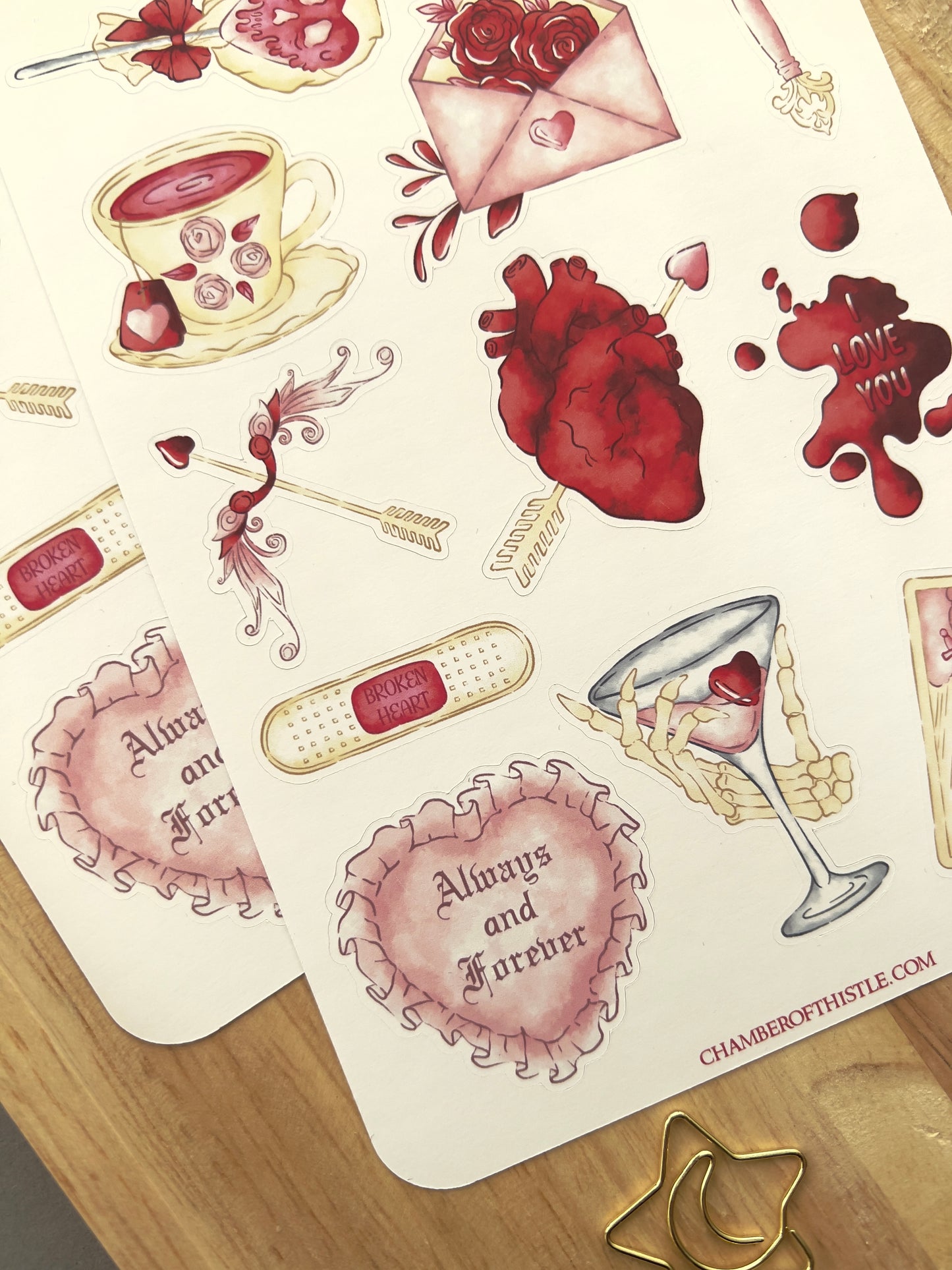 Heart & Hex sticker sheet