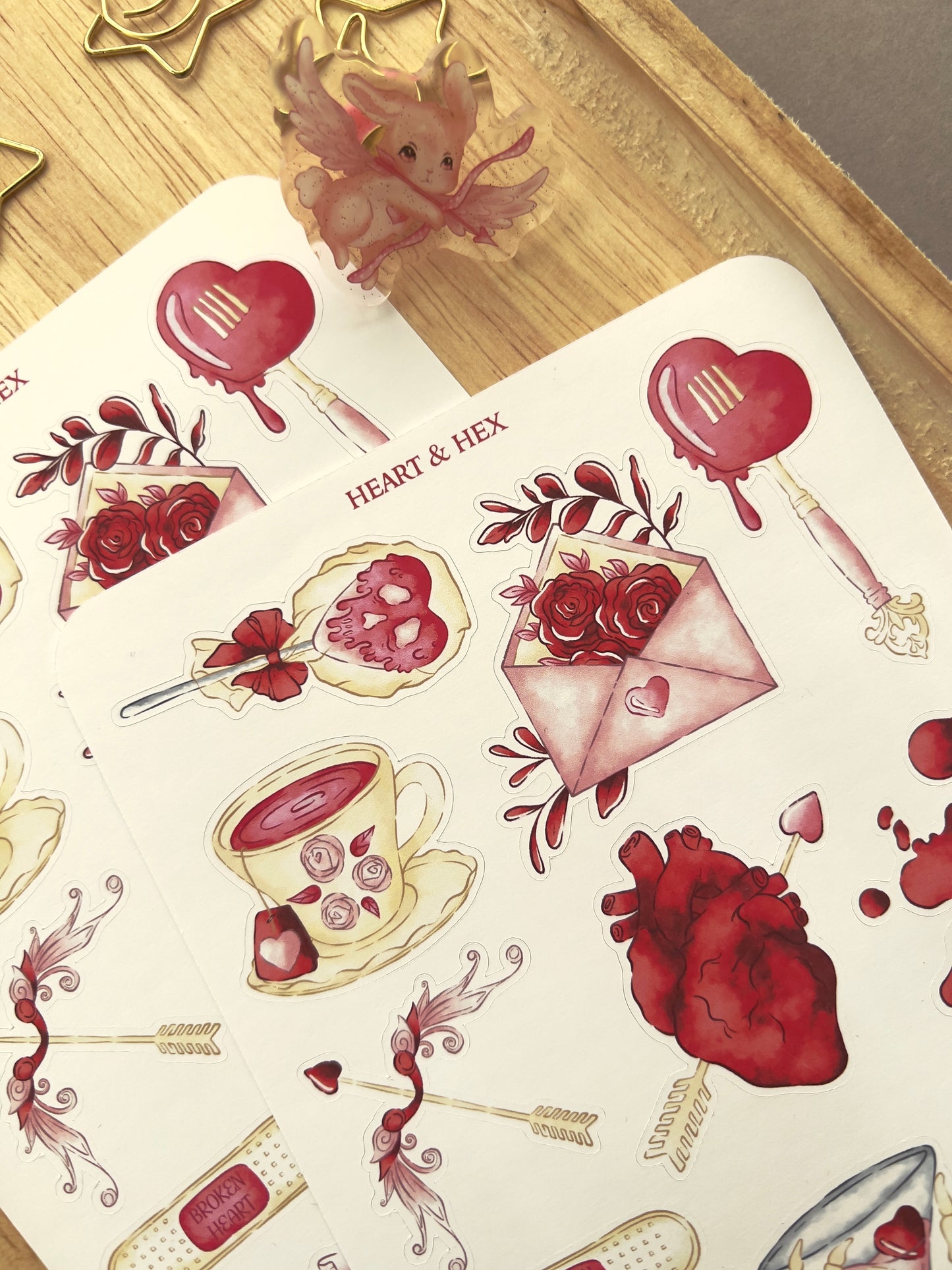 Heart & Hex sticker sheet