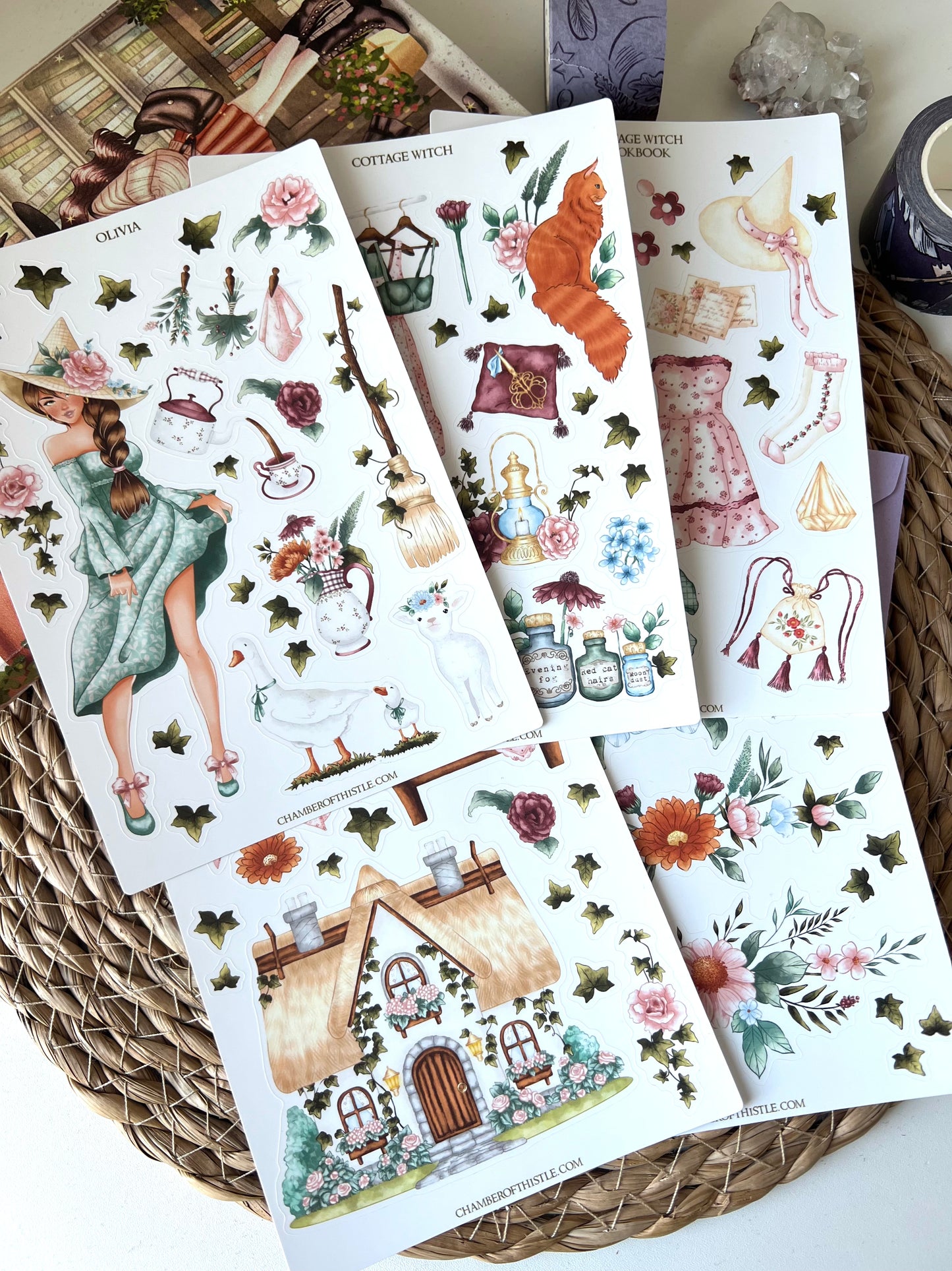 Cottage Witch sticker collection (matte vinyl)