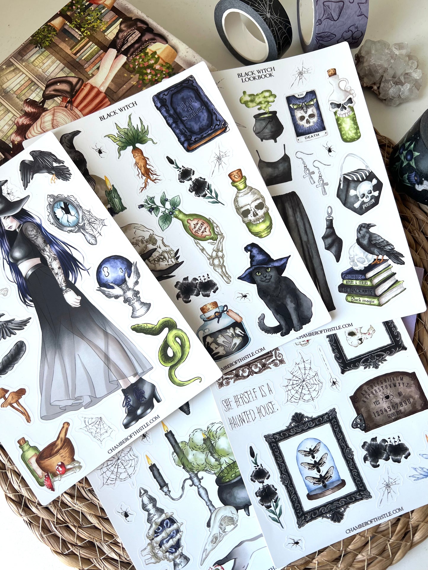 Black Witch sticker collection (matte vinyl)
