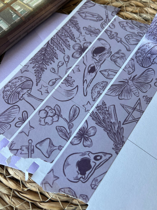 Witchy washi tape (light purple)
