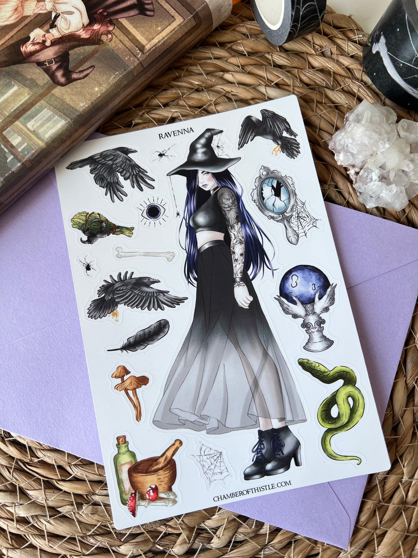 Black Witch sticker collection (matte vinyl)