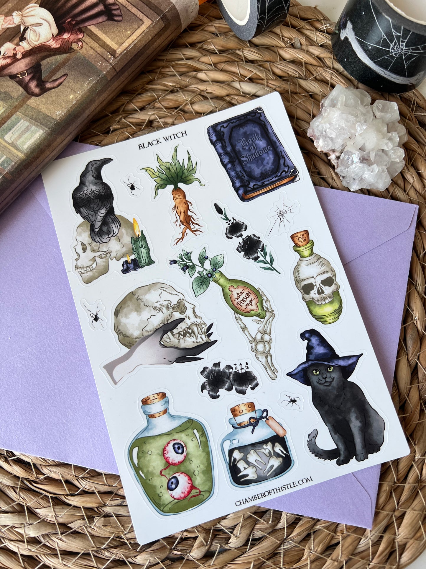 Black Witch sticker collection (matte vinyl)