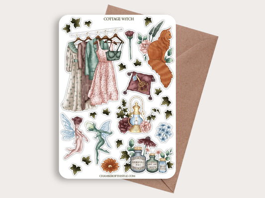 Cottage witch sticker sheet