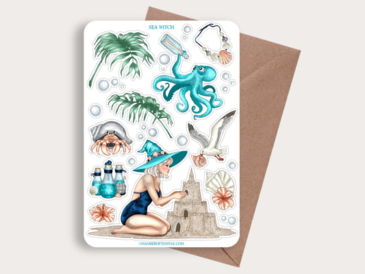 Sea witch sticker sheet