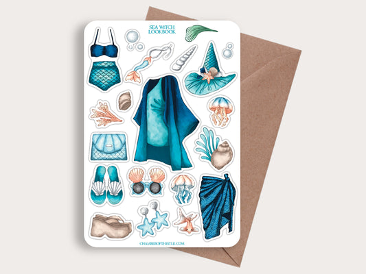Sea witch lookbook sticker sheet