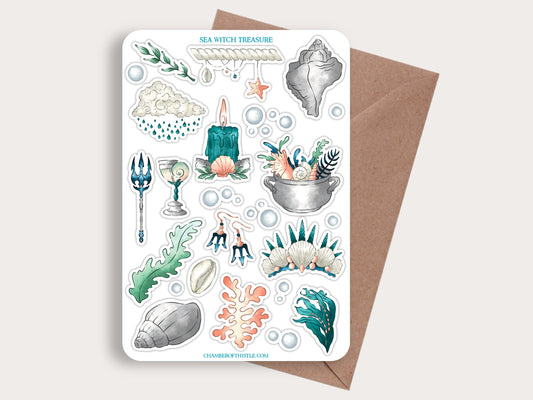 Sea witch treasure sticker sheet