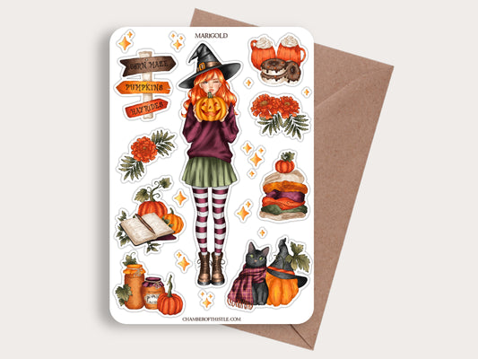 Marigold sticker sheet