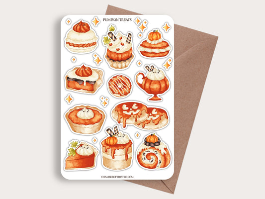 Pumpkin treat sticker sheet