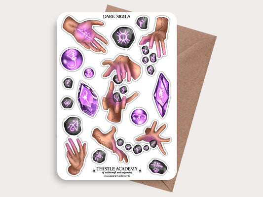 Dark sigils sticker sheet