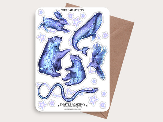 Stellar spirits sticker sheet
