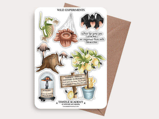 Wild experiments sticker sheet