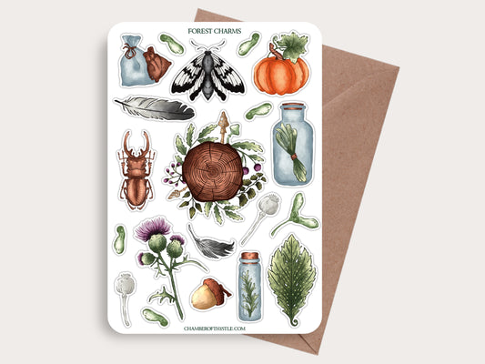 Forest charms sticker sheet