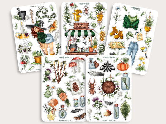 Green Witch sticker collection