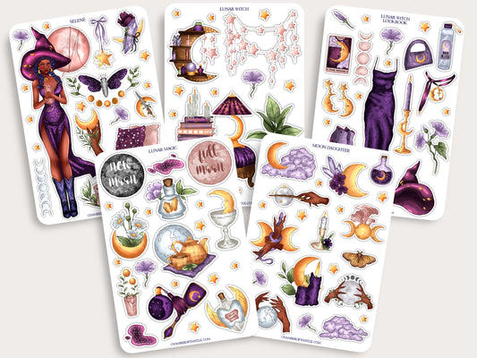 Lunar Witch sticker collection