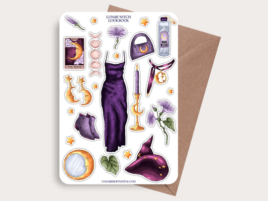Lunar witch lookbook sticker sheet