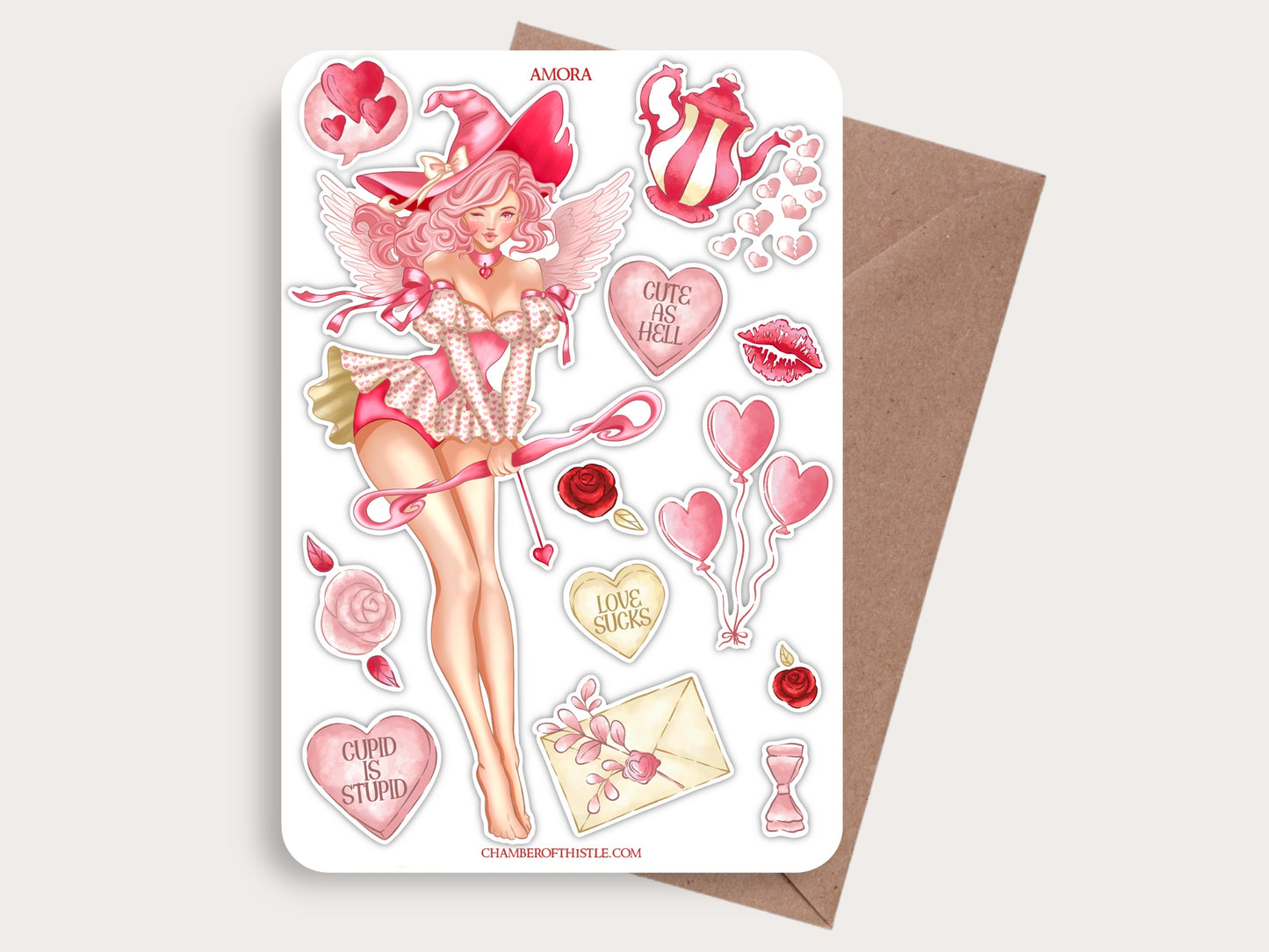 Amora sticker sheet